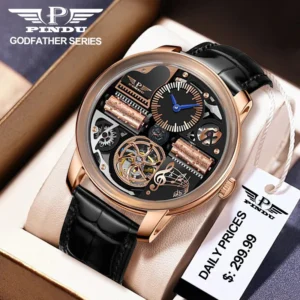 2025 PINDU Music Series Luxury Automatic Watch - Stainless Steel, Sapphire Glass, Hollow Design