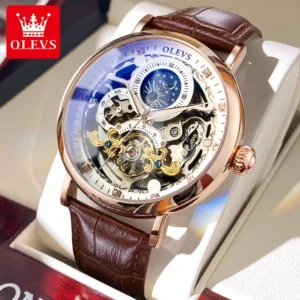OLEVS Skeleton Mechanische Uhr - Tourbillon Sport & Business Armbanduhr